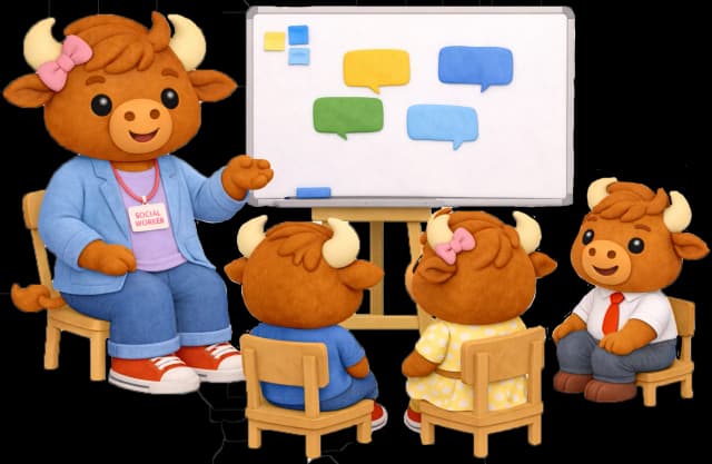 Buffalo counselor leading a group lesson