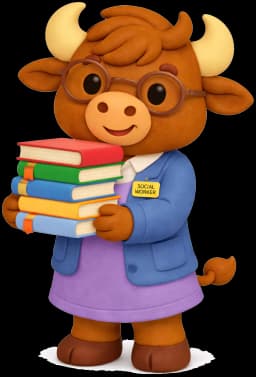 Social worker buffalo holding books